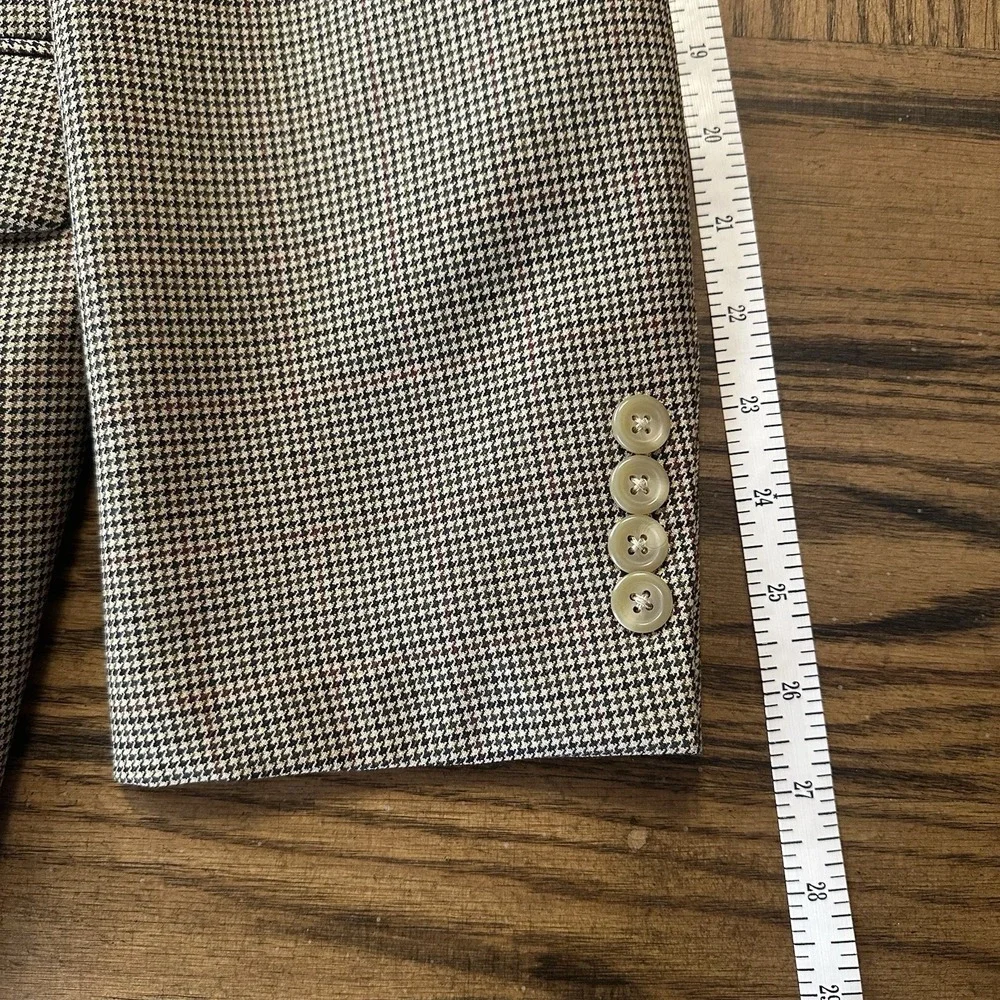 Lauren Ralph Lauren Mens 100% Wool Blazer Houndstooth Multi Sport Coat Sz 42L